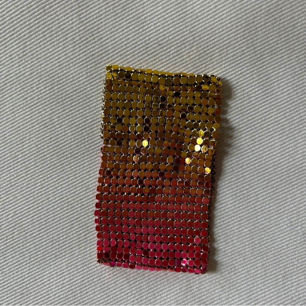 Vintage Y2K gold and pink ombré chain mail‎  cuff / statement bracelet - Picture 4 of 5